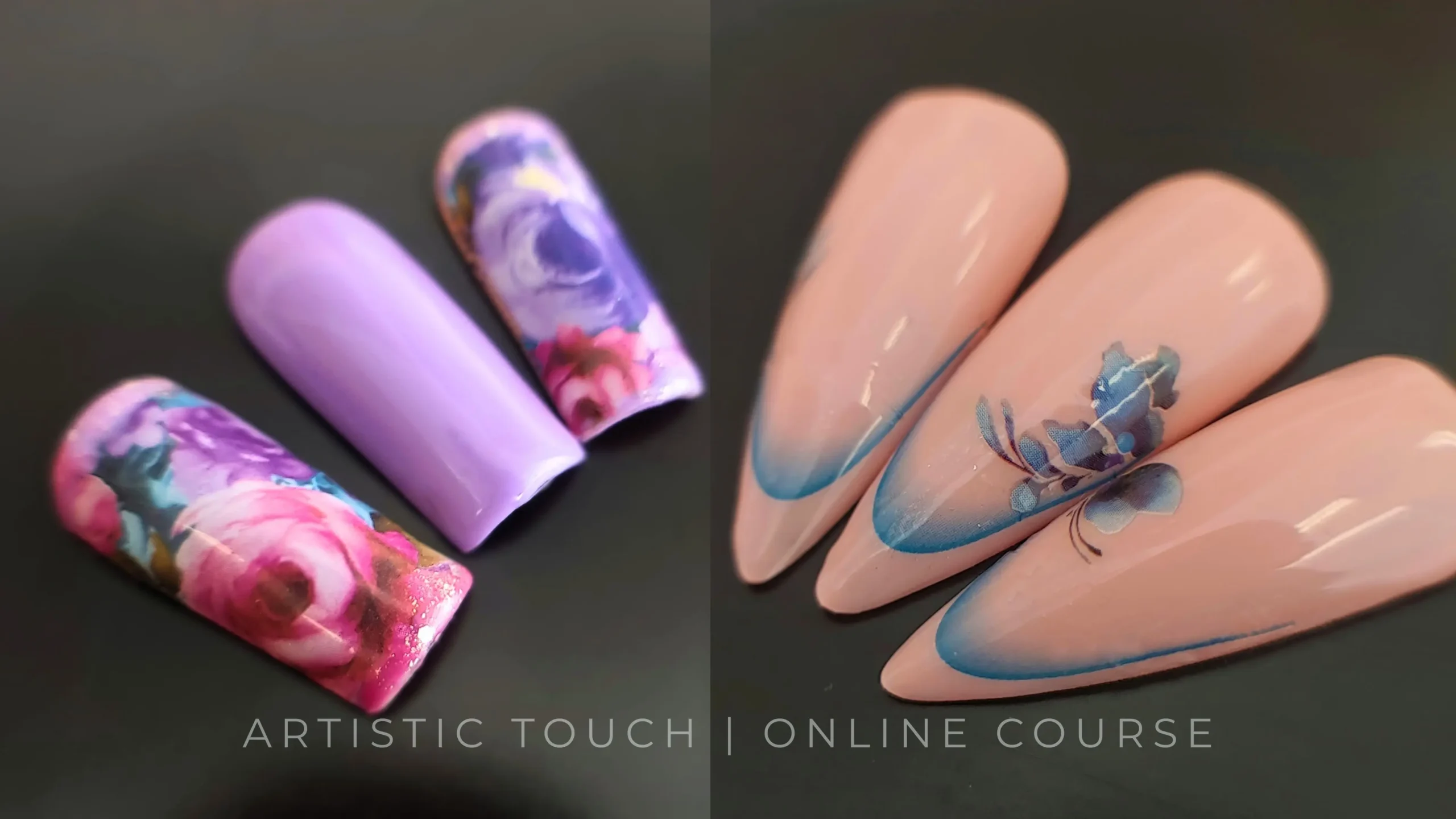 Professional nail stickers and water decals masterclass showing various application techniques and flawless results