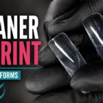 Two sandwich dual forms showing clear transparent design demonstrating how containment between form layers creates cleaner nail bed imprints without cleanup work or product overflow compared to traditional methods
