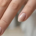 Professional Russian Manicure finished result with clean cuticle work and nude nails