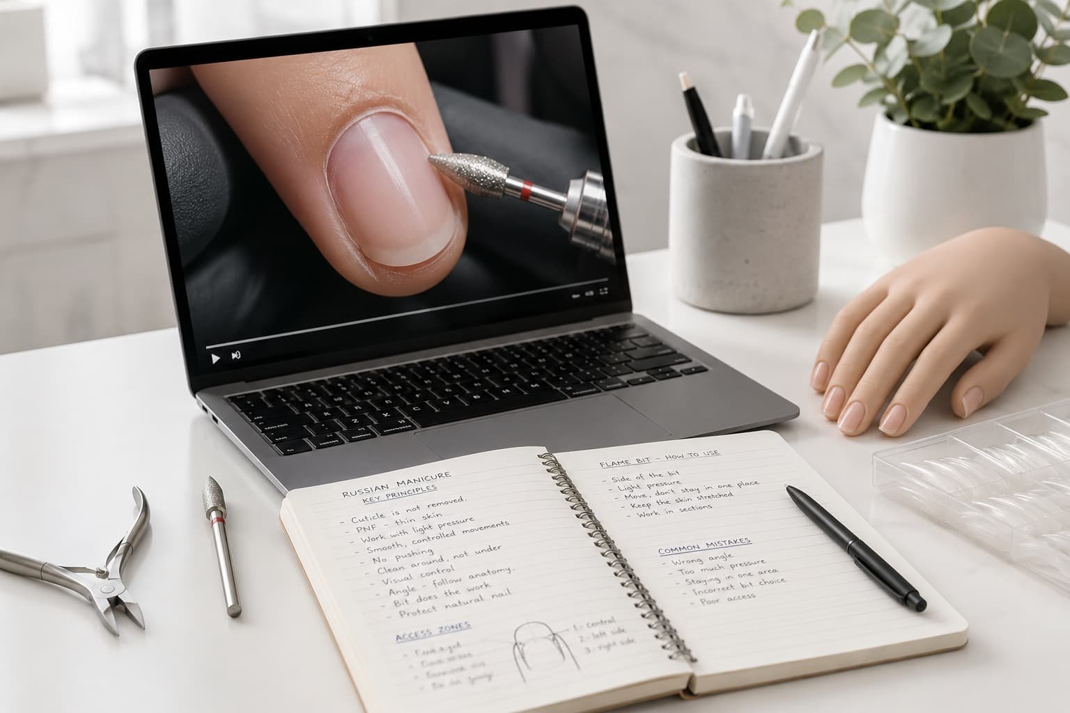 Russian Manicure online learning workstation