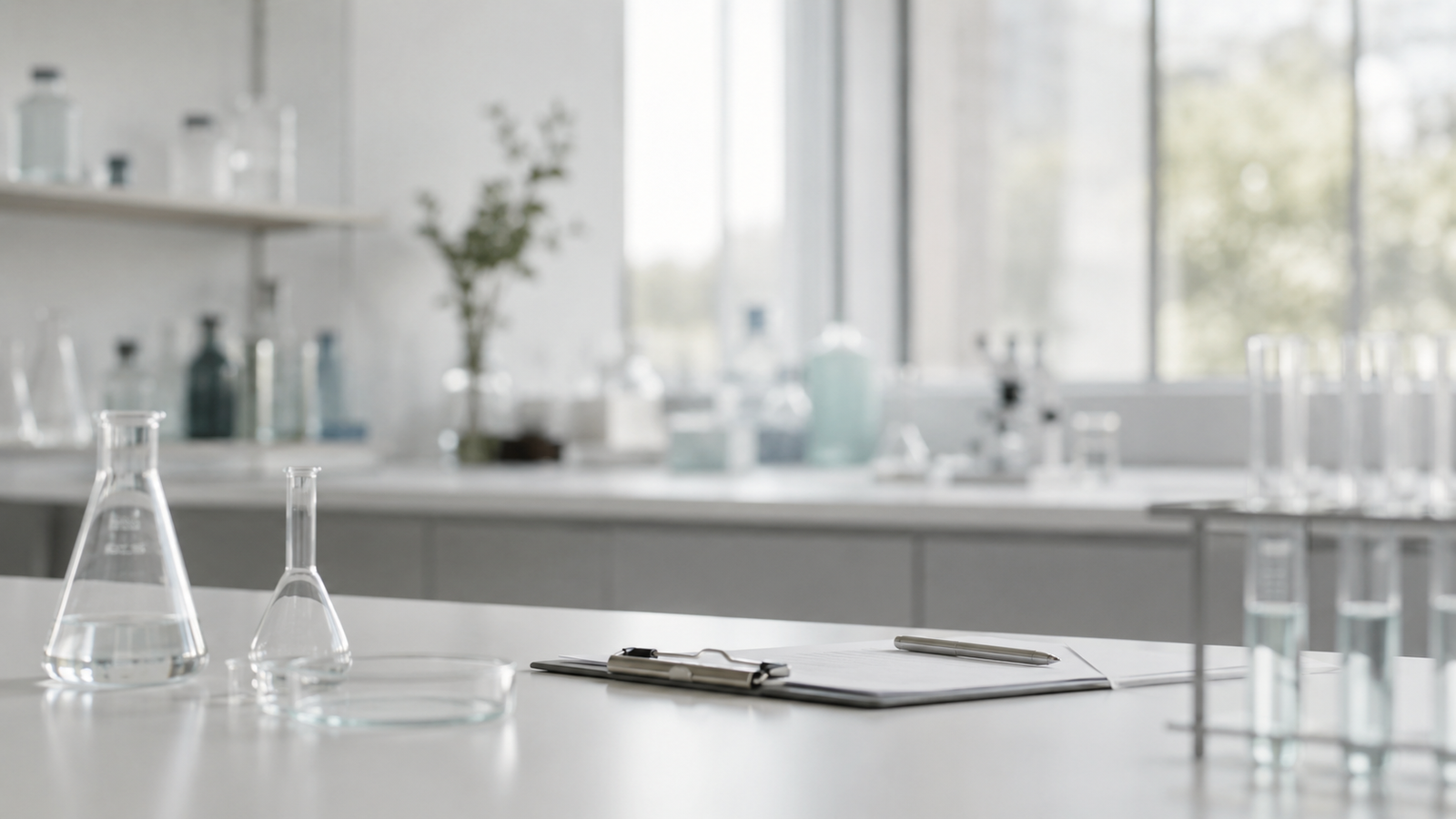 A laboratory setting representing the scientific assessment process behind cosmetic ingredient safety