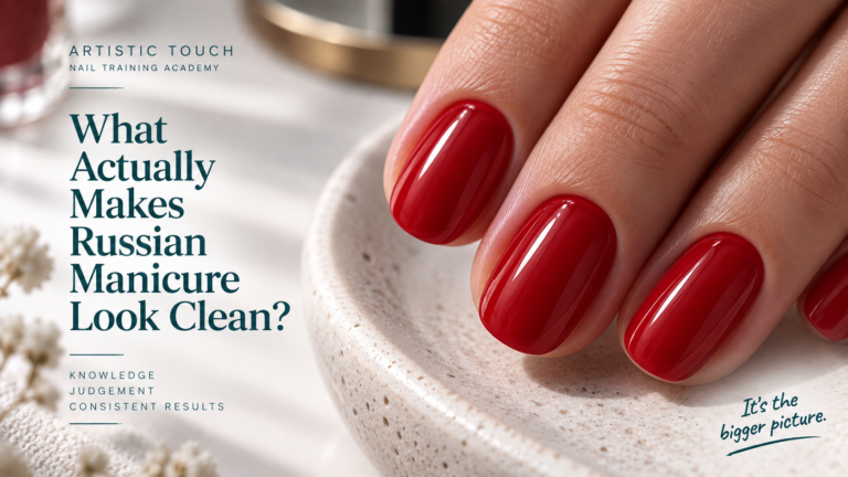 Red Russian Manicure result illustrating a clean and refined professional finish